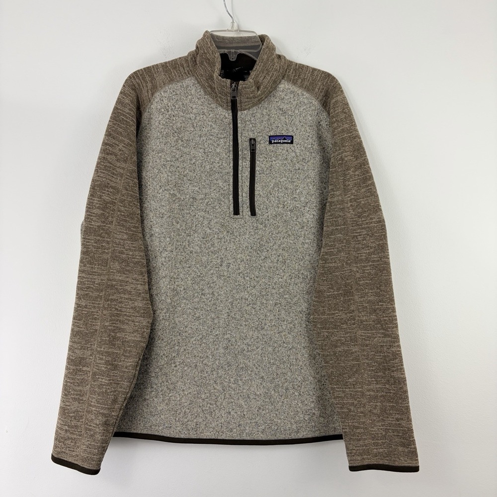 Patagonia Men's Better Sweater 1/4 Zip Fleece XL Gray Brown 25523 FA19 Pullover